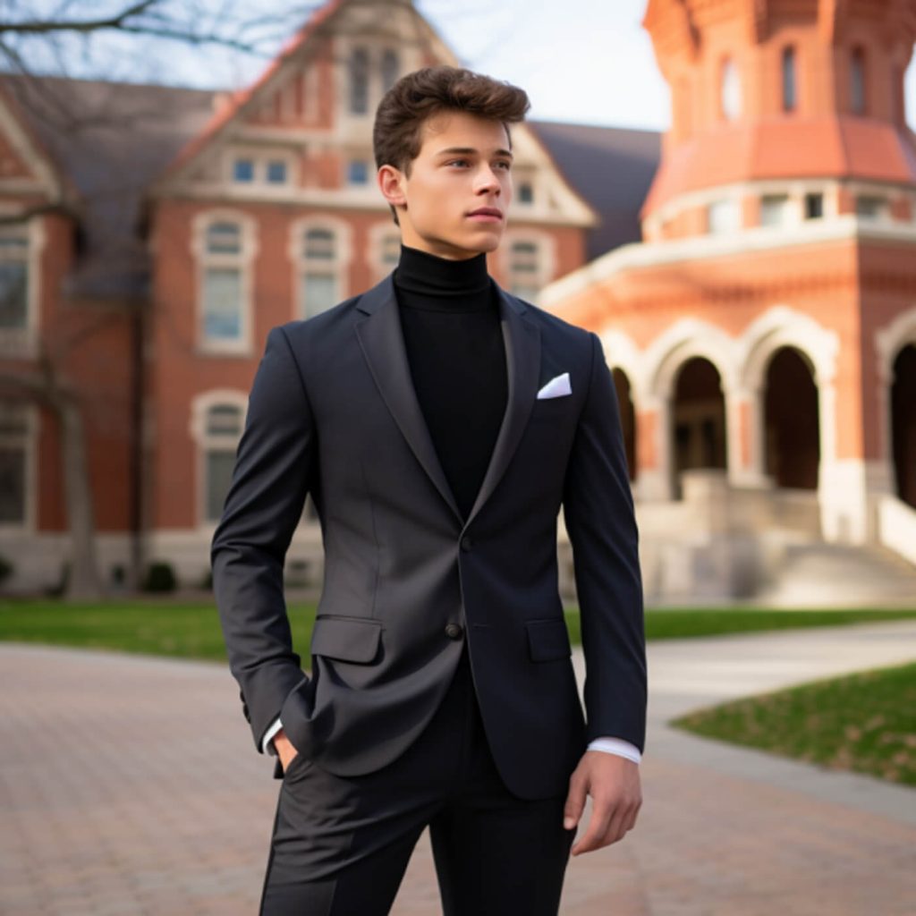 Turtleneck with blazer