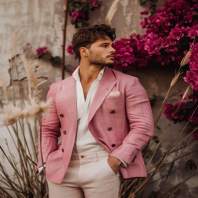 pink blazer outfit