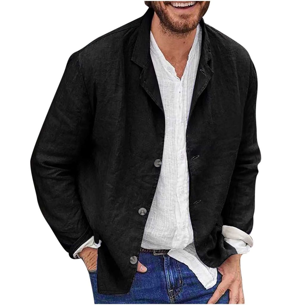 Black linen blazer