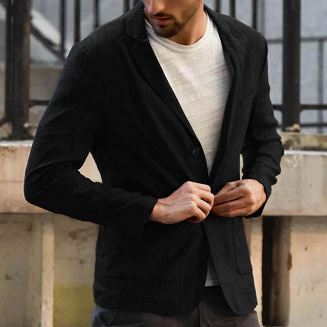 Black linen blazer