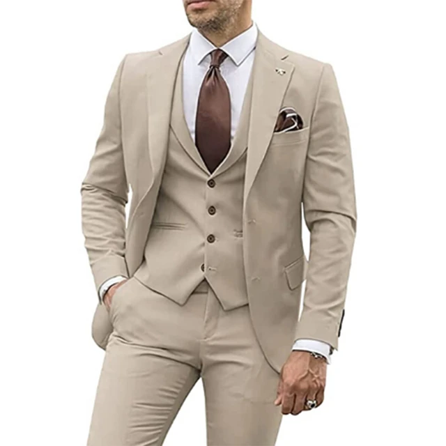 Beige suit men