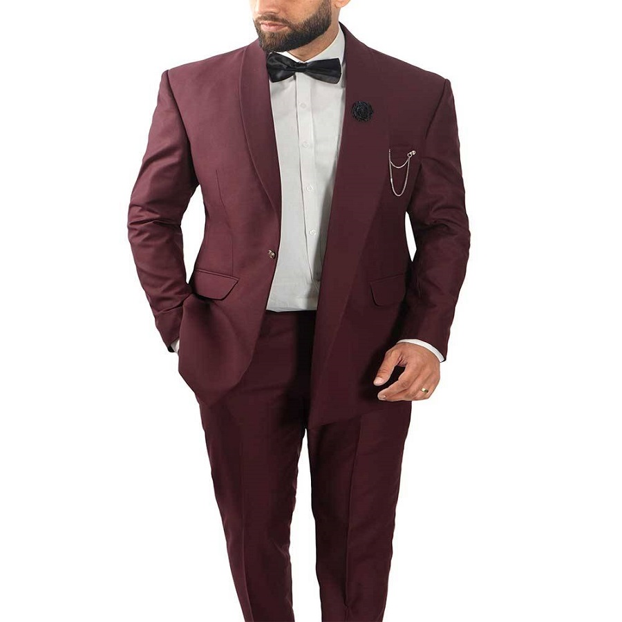 Burgundy suit men