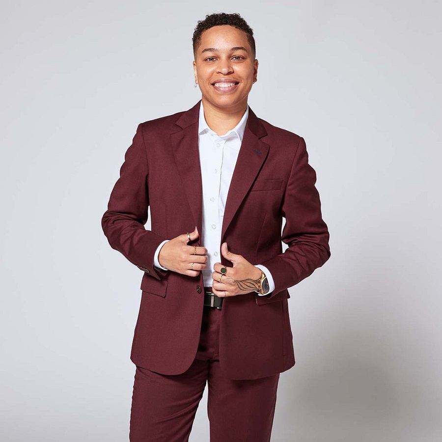 Burgundy suit men