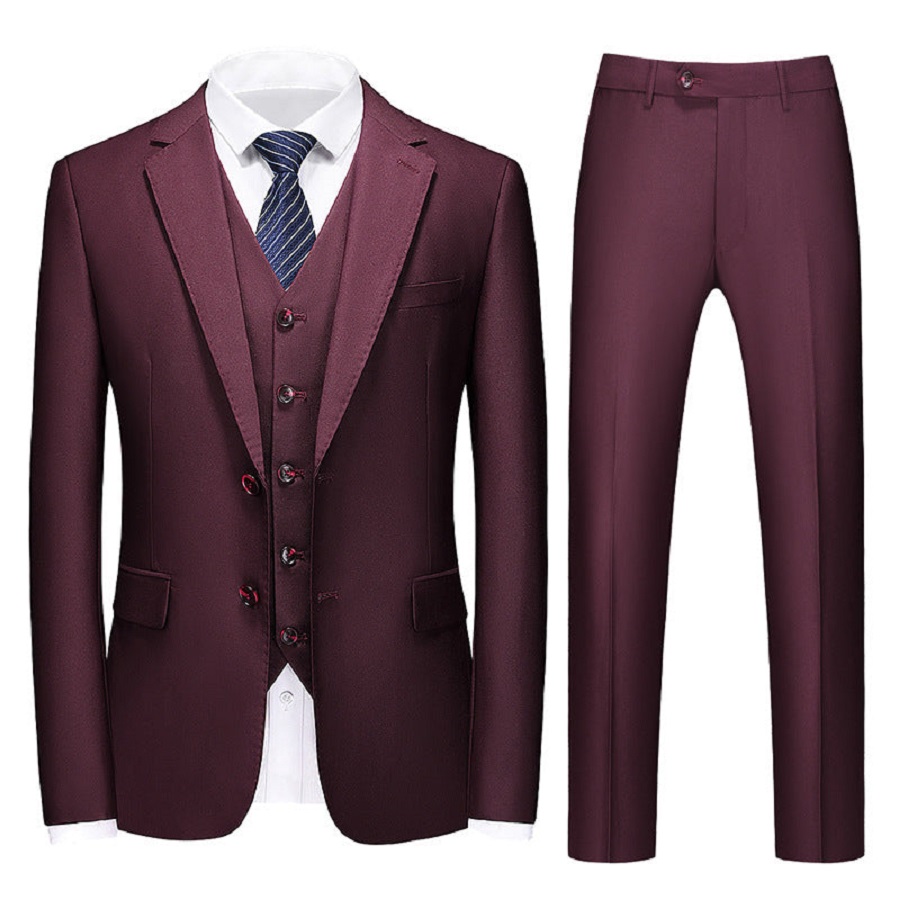 Burgundy suit men