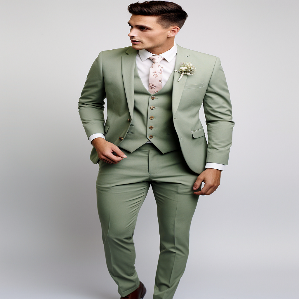 Green suit men