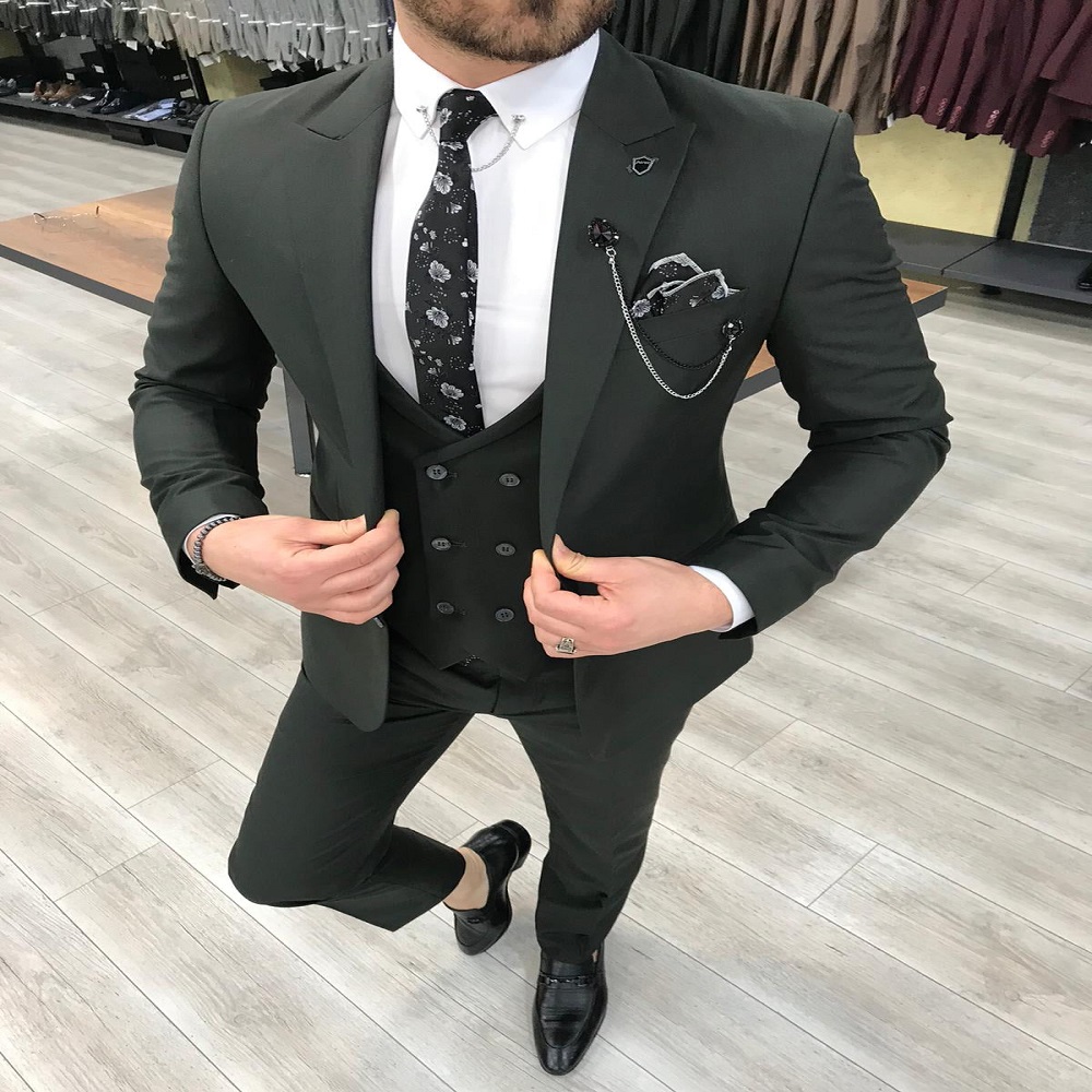 Dark green suit men