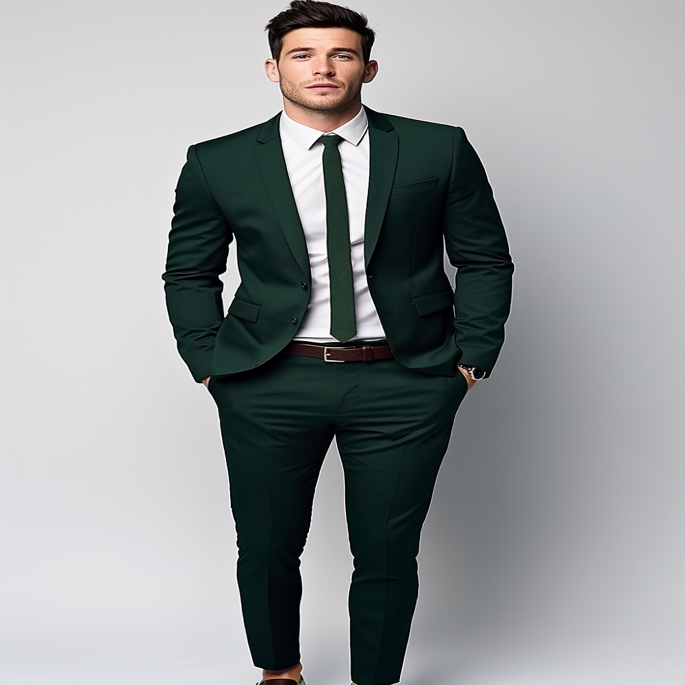 Dark green suit men