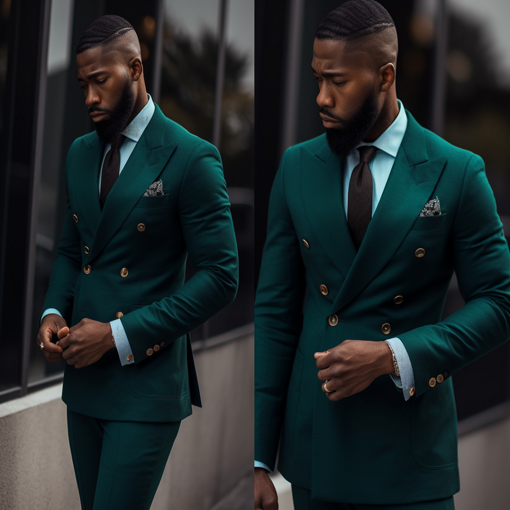 Green suit men