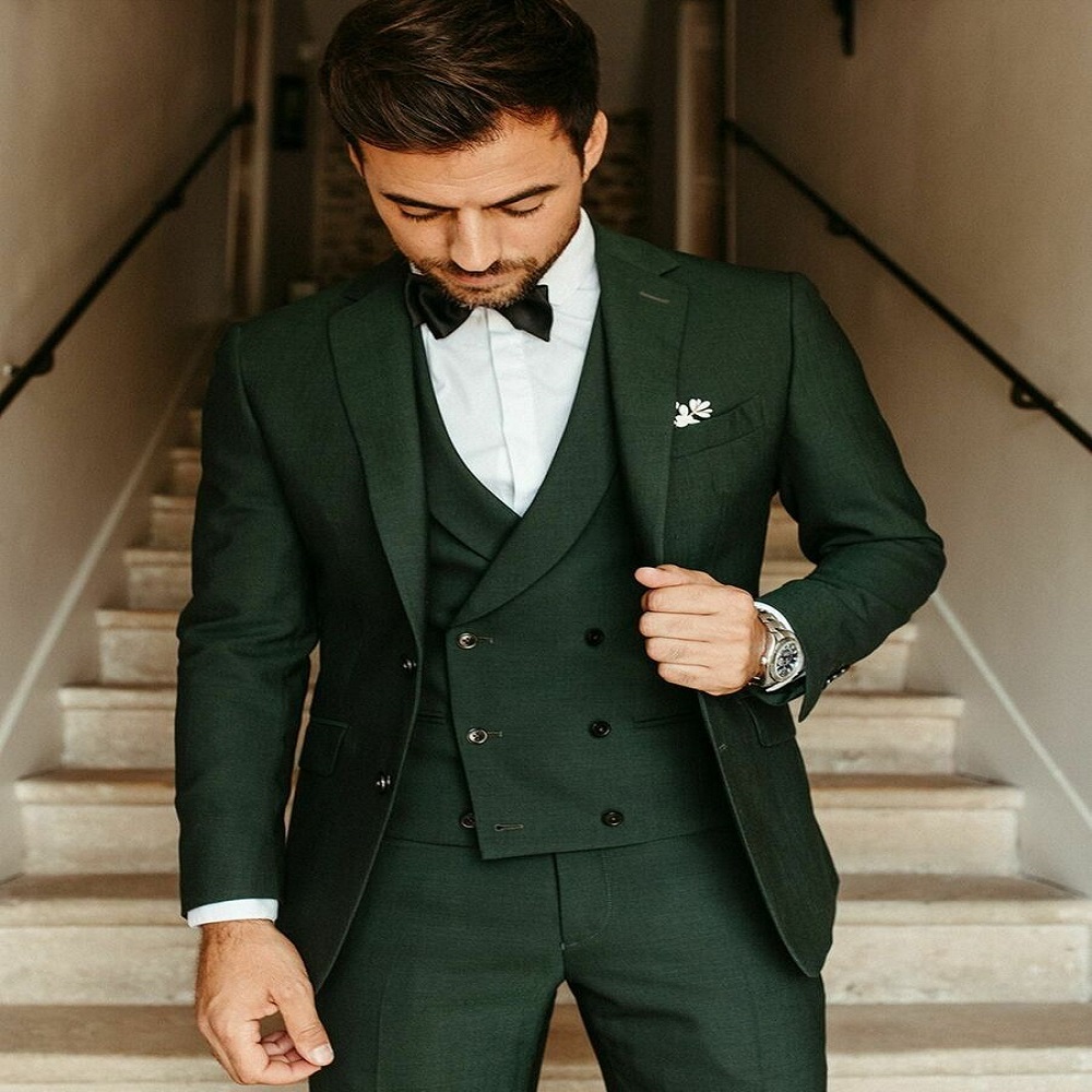 Dark green suit men