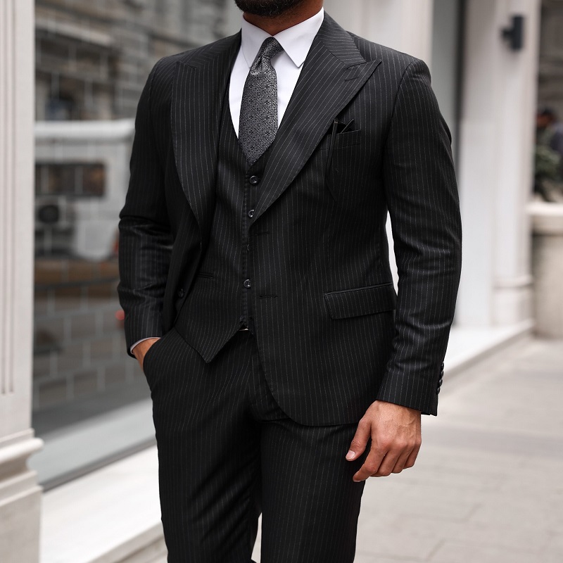 All black suit men