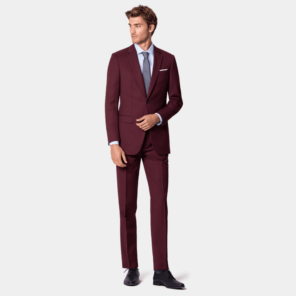 Maroon suit men