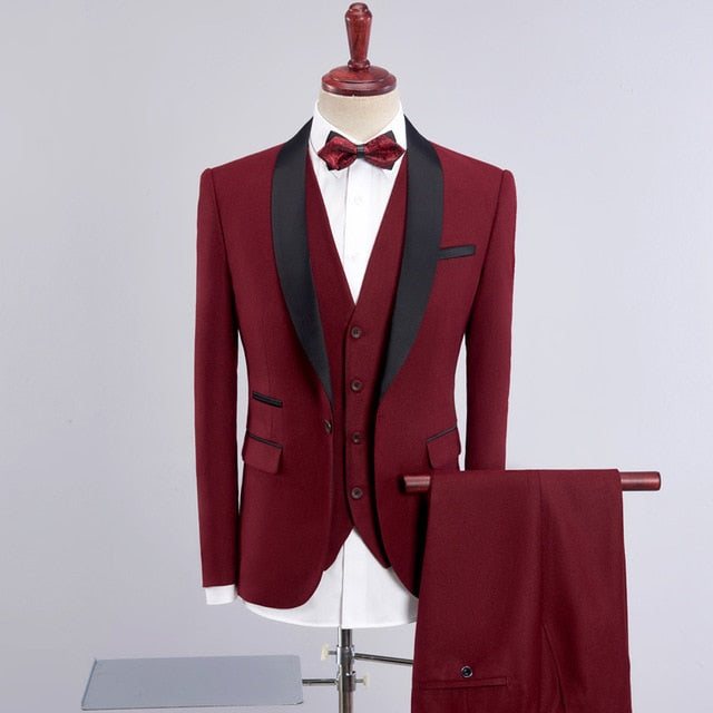 Maroon suit men