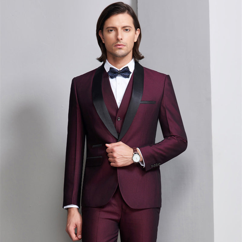 Maroon suit men