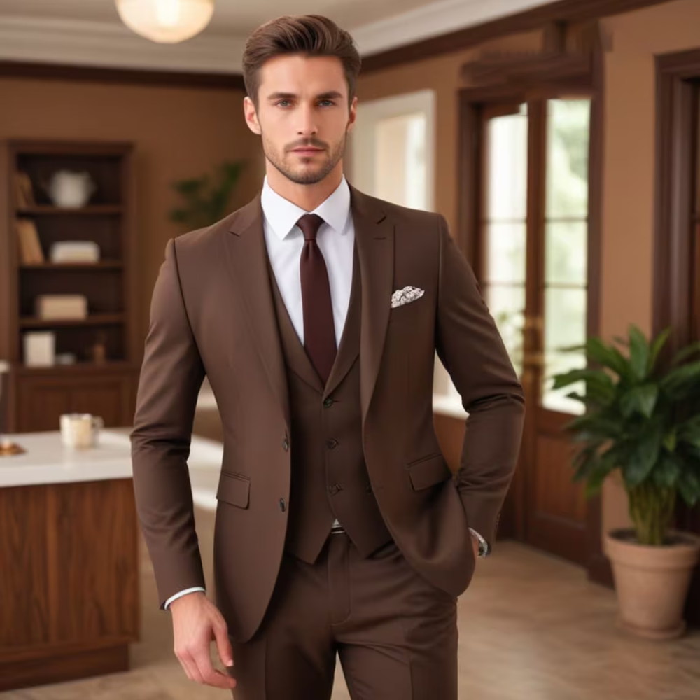 brown suit for men