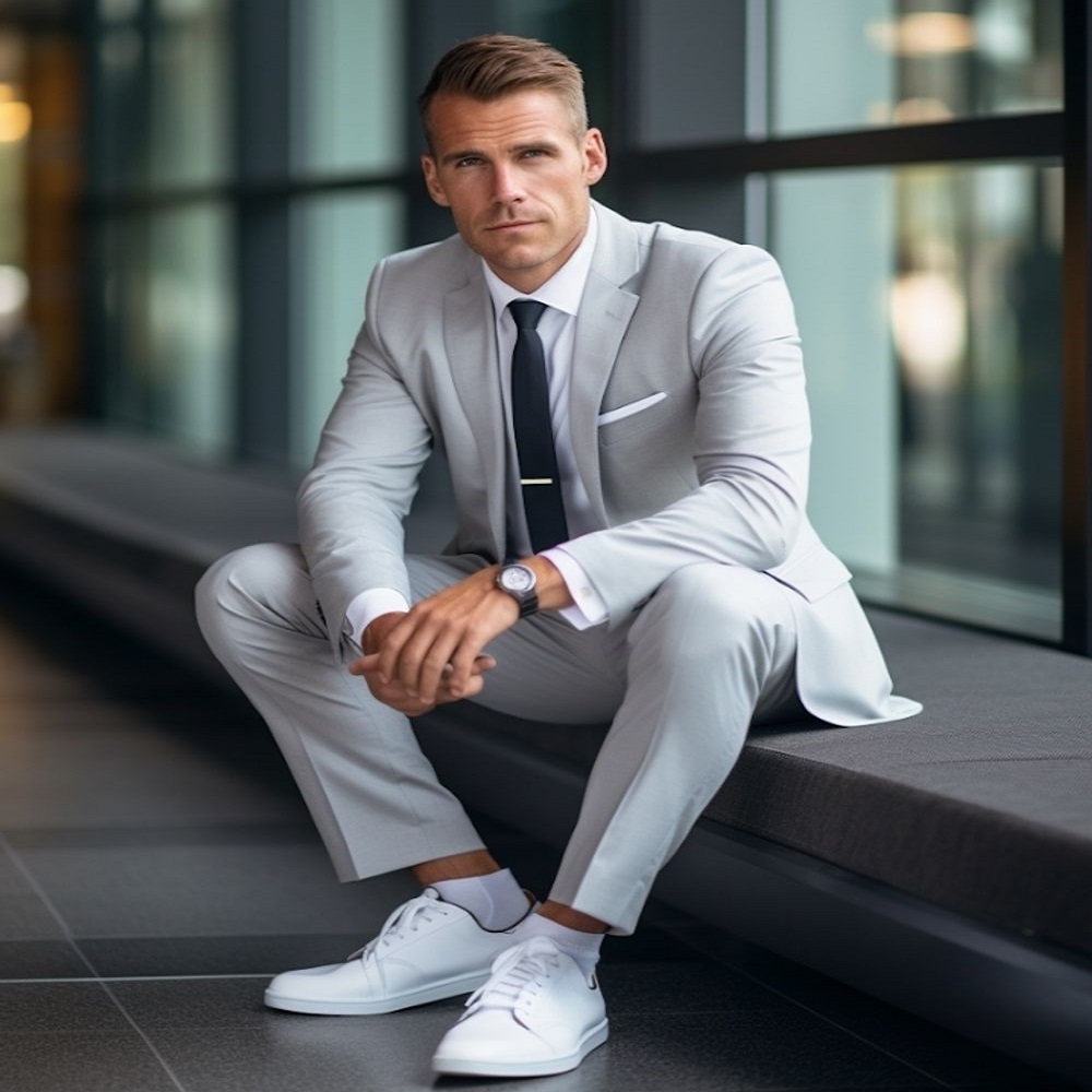 Grey suit for men