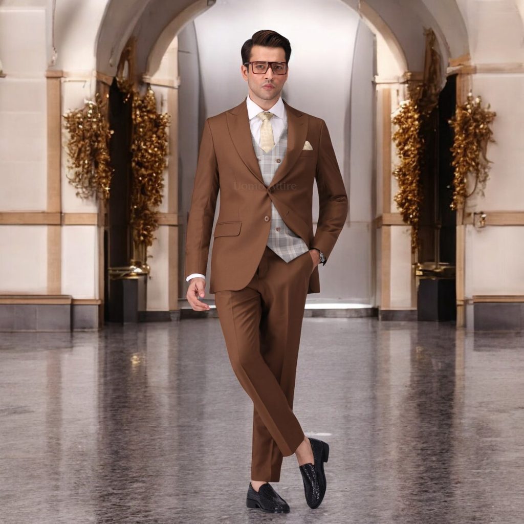 brown suit for men