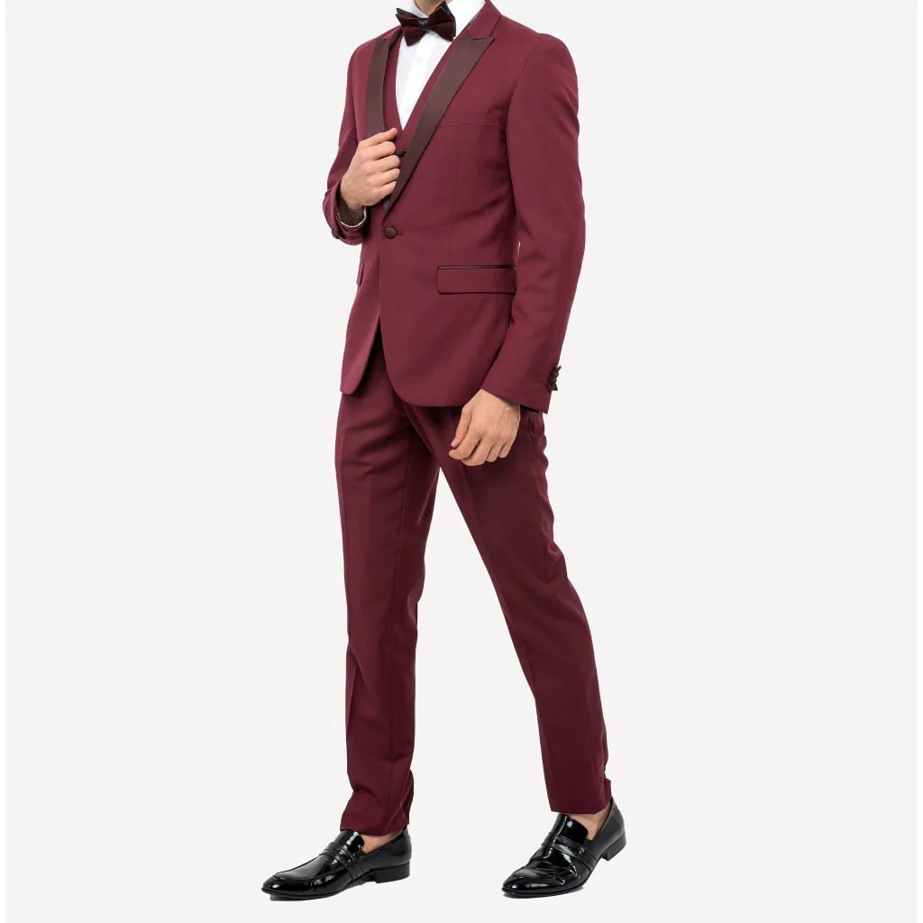 burgundy tuxedo