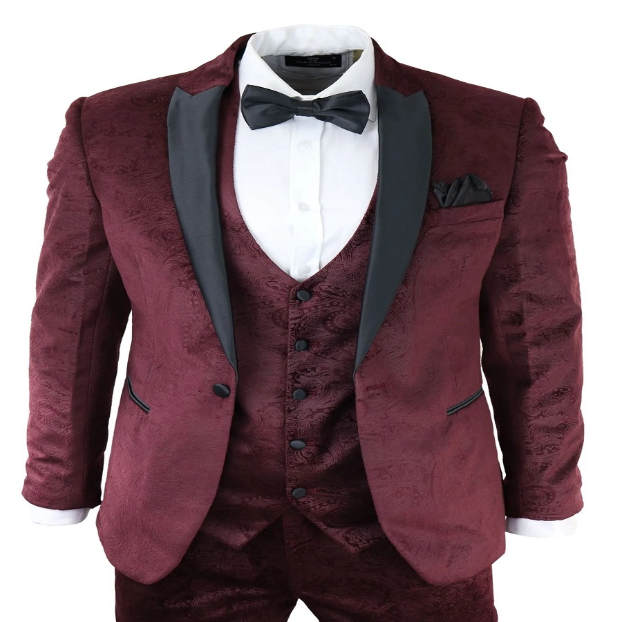 burgundy tuxedo